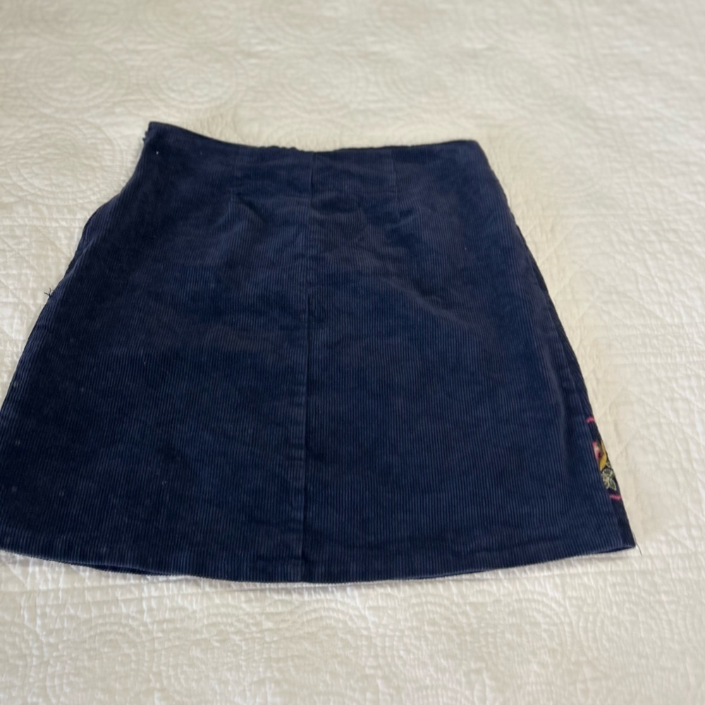 Harper Franchesca’s Brand, Navy Corduroy Embroidered Mini Skirt.Size S.Artsy. - Picture 5 of 5